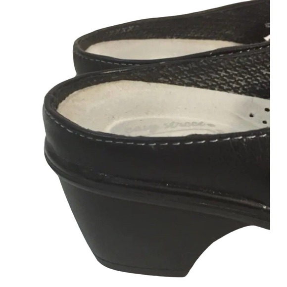 Easy Street Comfort Wave Chicago Faux Black Leather Slip On Mary Jane Clogs 6M - Picture 2 of 8